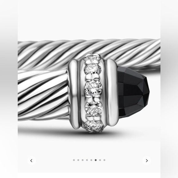 David Yurman Classic Cable Bracelet Sterling Silver Black Onyx/Diamonds - Picture 7 of 10